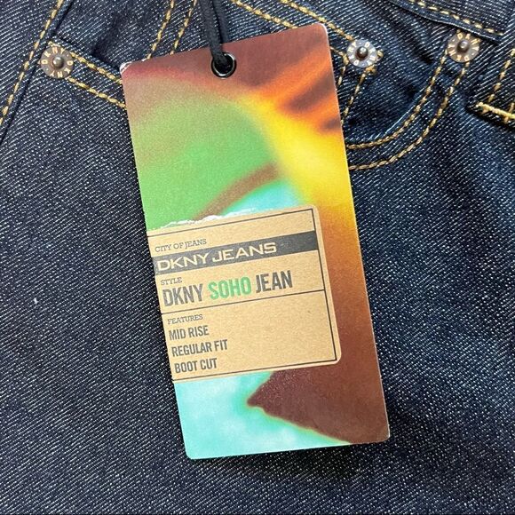 DKNY | NWT Hi Rise Dark Denim BootCut Jeans 14 Tall - Picture 3 of 10